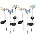 Sunnydaze Outdoor Solar Garden Lights, 6 Pack Solar Powered Stake LED Pathway Lights, Decorative Butterfly Dragonfly Hummingbird, Multi-Color