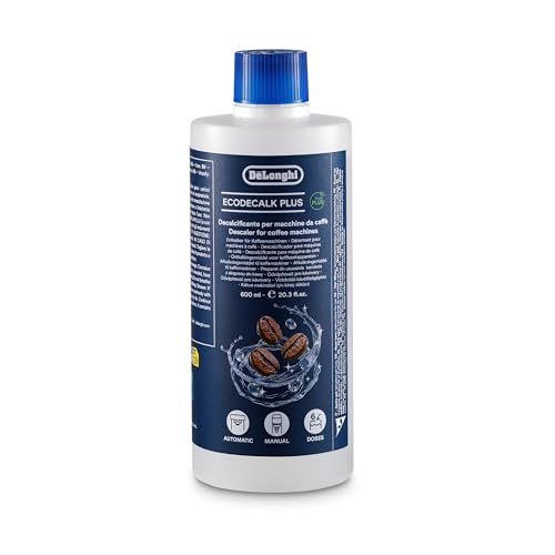 EcoDecalk Plus Descalcificador para Cafeteras, 6 Dosis de Descalcificación, Descalcificador para Máquinas de Café, Fórmula con Ingredientes de Origen Vegetal, Botella de 600 ml (DLSC506)
