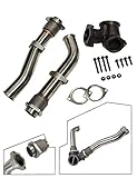 BLACKHORSE-RACING Polished 304 SS Power Stroke Turbo Diesel Exhaust Up Pipes for 7.3L Ford Powerstroke 1999 2000 2001 2002 2003 F-250 F-350 Super Duty