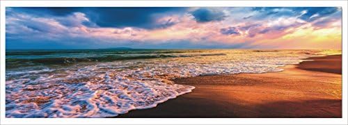SLS Vision. Unreal Sunset. 60 x 20 inch NOT FRAMED Canvas Only Wall Art Print. Stretching and framing required. Contemporary Modern Giclee Canvas Print Home Decoration. Ocean Artwork Painting 1247CL