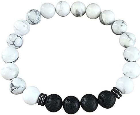 White Howlite and Lava Rock Aromatherapy Diffuser Bracelet