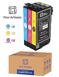 FourArtisans Repackaged Original Brand 802 Ink Cartridges, Original Epson Ink Inside, Work for WF-4730, WF-4720, Wf-4734, WF-4734 Printers (3 Color Standard, C M Y)