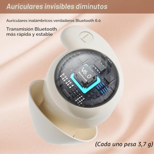 esonstyle Sleep Headphones, Mini Wireless Side Sleep Headphones Bluetooth 6.0, Liquid Silicone, Invisible Headphones for Sleeping Workout Work Travel