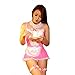 ANJAYLIA Women Lace French Maid Lingerie Maid Lingerie Cosplay Costume,Pink