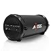 AXESS SPBT1031 Portable Bluetooth Indoor/Outdoor 2.1 Hi-Fi Cylinder Loud Speaker with Built-In 3" Sub and SD Card, USB, AUX Inputs in Black