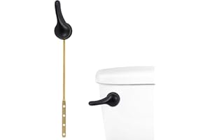 ANJOES Toilet Handle Front Mount Metal Toilet Tank Parts Toilet Trip Lever with Flapper Chain, Solid Brass Flush Handle Replacement Kit, Long-Last Use, Universal Fit, Matte Black
