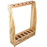 Rush Creek Creations Rustic 6 Gun Storage Rack with Accessory Compartment - Easy Assembly - Handcrafted