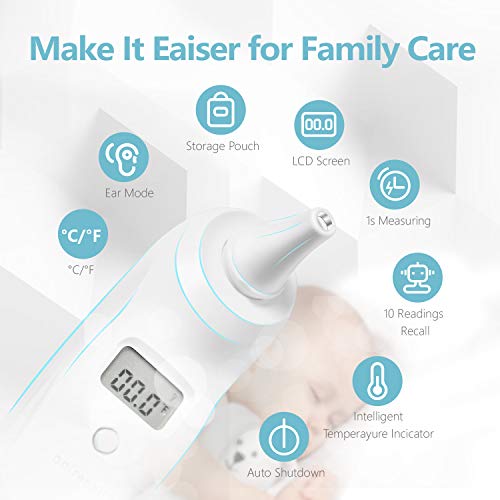 Digital Infrared Ear Thermometer Baby Ear Thermometer with 20 Plastic