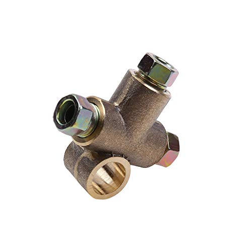 TTbuy Yellow Durable 3 Way T Piece Brake Tee,Inline Tube Brass Brake Tee With 3 Male Nuts Short Union Metric M10 3/16" Pipe 10mm Vehicle Brake Parts replacement,Car Original Accessories (Yellow)