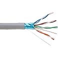 SATMAXIMUM Cat5e FTP 1000ft Shielded Solid Cable Ethernet Network 24AWG Bulk Wire Grey