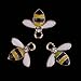MagiDeal 10 Pieces Crystal Rhinestone Bees Flat backs Embellishments Buttons Flatback Appliques for Wedding Phone Craft Bag Shoes Hair Accessories Handmade Decorations - Yellow