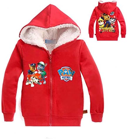 Minin Toddler Boys Girls Fleece Zip-up Hooded Jacket 2-7Y