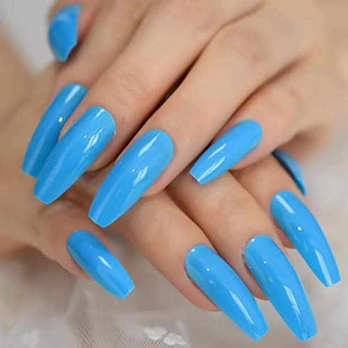 EDA LUXURY BEAUTY NEON BLUE GLAMOROUS DESIGN Gel Glitter Full Cover Press On Shiny Artificial Nail Tips Acrylic Extreme False Nails Extra Long Ballerina Ballet Coffin Square Super Fashion Fake Nails 3 EDA LUXURY BEAUTY NEON BLUE GLAMOROUS DESIGN Gel Glitter Full Cover Press On Shiny Artificial Nail Tips Acrylic Extreme False Nails Extra Long Ballerina Ballet Coffin Square Super Fashion Fake Nails