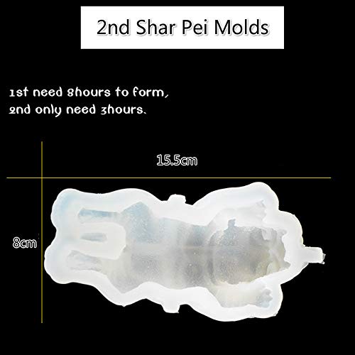 3D Shar Pei Silicone Cake Mold, SIKSIN Fondant Mousse Cake Decoration Mold, Dog Chocolate Mould, Candy, Soap, Ice Making, Candle Mold - 4Inch 2nd Generation