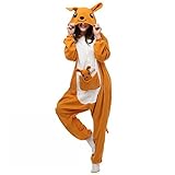 Itopfox Adult Animal Pajamas - Kangaroo One Piece Plush Cosplay Onsies Sleepwear Size S