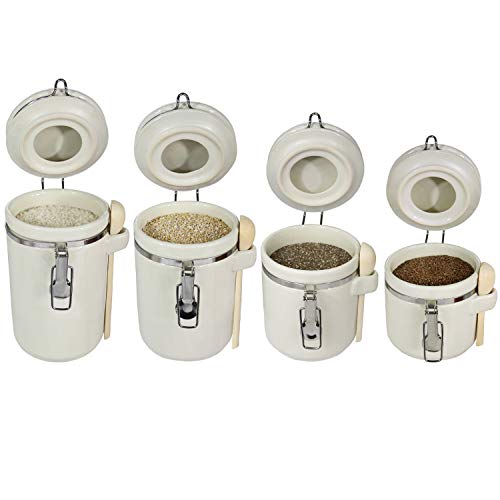 Blue Donuts 4Piece Canister Sets for Kitchen Counter Ceramic