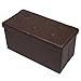 Otto & Ben Folding Box Chest with Memory Foam Seat Tufted Faux Leather Trunk Bedroom Ottomans Bench Foot Rest Stool, 30 Inch, Brown