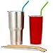 REGULAR SIZE Reusable Straws for 30 oz Tumbler Yeti/Rtic - Silicone Straws + Reusable Stainless Steel Straws Set - 4 Reusable Silicone Straws + 2 Reusable Metal Straws - Reusable Drinking Straws