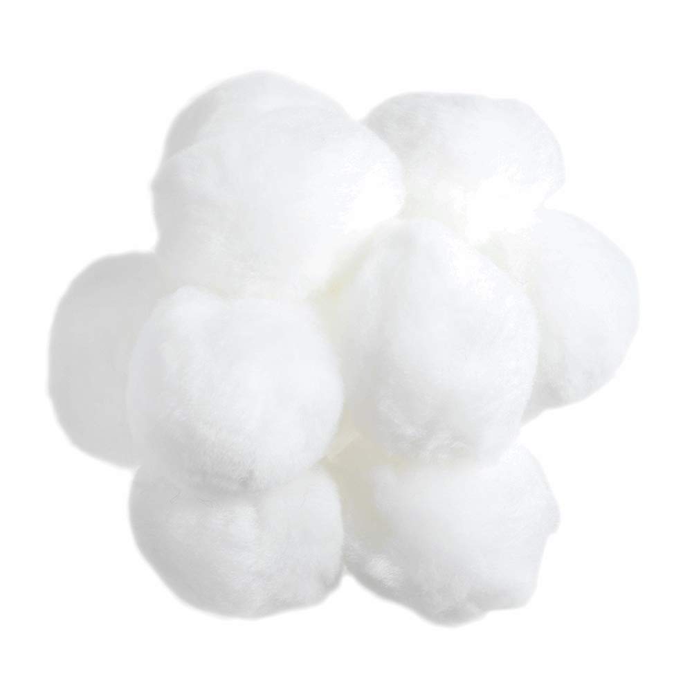 25 White 50mm Craft Pom Poms | Fluffy Acrylic Pompoms