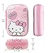 Dolopow Earbud Case Headphone Organizer Hard Shockproof Earphone Case Storage Bag for Airpods Earbuds Earphone Headset USB Cable Charger Bluetooth Wired Headset and Something You Like - Hello Kitty