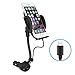 Te-Rich Gooseneck Cigarette Lighter Phone Holder Power Outlet Car Mount Charger with Built-in Charging Cable for iPhone X 8 7 6S 6 5 SE 5S 5C