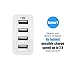 USB Charger ,Roopower 25 Watt 5A Portable 4 Ports Wall Charger Charging Station + 4 Micro USB Charging Cables for Samsung, Smartphone, Tablet, Camera,GPS, Power Bank and more －White
