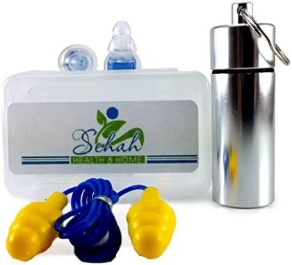Reusable High Fidelity Soft Silicon Ear Plugs - Musicians Concerts Clubbing Drummers - Free corded earplugs, aluminium keychain & plastic container - Hearing safety and protection - by Sehah Health