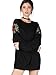SweatyRocks Women's Loose Tunic Floral Embroidered Pullover Sweatshirt Dress