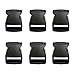 Plastic Buckles 1 1/2 Inch (Pack of 6) - Heavy Duty Quick Side Release for Webbing, Flat & Black - by Beaulegan …