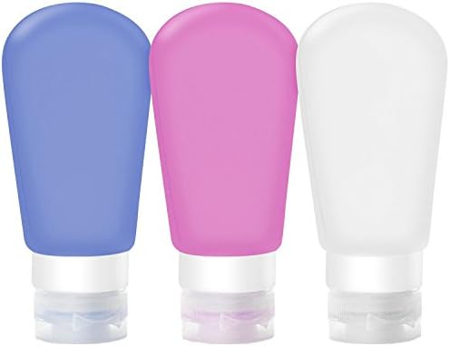 ZIMINGU Silicone Travel Bottles Leak Proof for Shampoo Liquids Conditioner Lotion Toiletries TSA Approved Squeezable Refillable Pack of 3