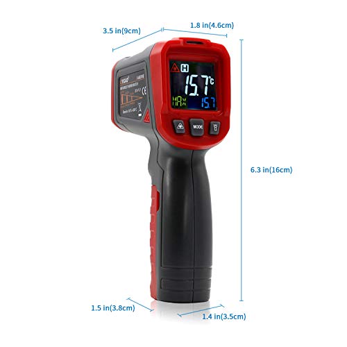 BDMETER Digital Infrared Thermometer, Non-Contact 12-Point Laser Temperature Gun -58℉~1022℉ with Adjustable Emissivity for Cooking/Industrial Needs/Meat Refrigerator