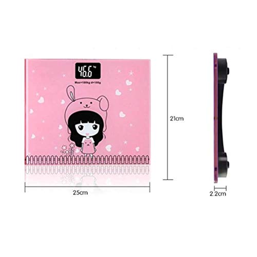 mrGood Cute Girl Bathroom Body Scales Glass Smart Household Electronic Digital Floor Weight Balance Bariatric LCD Display 180KG/100G