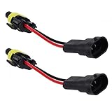 PartsSquare 2pcs H11 Male to 9006 9005 female Convert Pigtail Wire Harness Socket plug N play