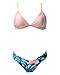 MOSHENGQI Women Brazilian Top Thong Cheeky Bottom Spaghetti Strap Swimsuit Bikini Set(S(US Size 2-4),Pink)