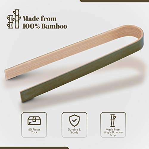 Bimnic Wooden Tongs for Cooking 20 pcs Mini toaster tongs Mini