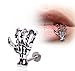 SQDeal 16g Lip Stud Punk Labret Monroe Cartilage Skeleton Hand Earring Piercing Ring Bar (Sliver, 1 Pair)