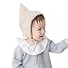 Etosell Witches Hat Knitted Girls Boys Lace-Up Solid Color Baby Bonnet Newborn
