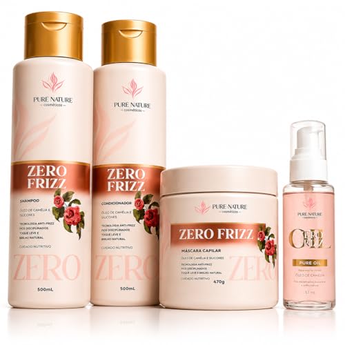 Pure Nature Kit Zero Frizz Alinhamento e Brilho Intenso 4 Itens
