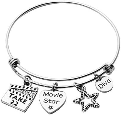 SEIRAA Movie Lover Gift Film Charm Bracelet Actress Gift Graduation Gift for Film Student Director Jewelry