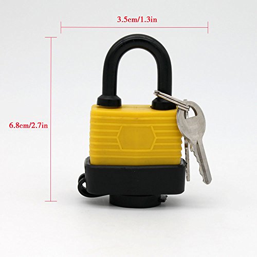 moon-1 Set of 4 Keyed Alike Waterproof Padlock, 4â€ Wide Body - Weather Resistant Outdoor Padlock, 8 Keys Included