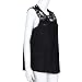 Flank Women Summer Sleeveless Lace Splice Chiffon Vest Tank Tops (S, Black)