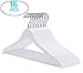 Nature Smile White Wooden Coat Hangers 16 Pack Premium Solid Wood Suit Clothes Hangers with Pants Bar