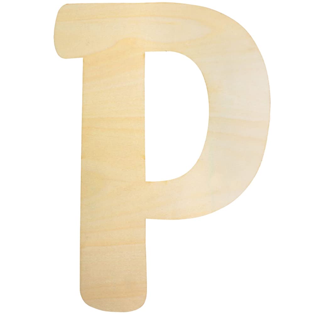 Large Wooden Letters 12 Inch, Unfinished 30cm Wooden Letter P for Crafts Children's Names Capital Alphabet 5mm Thick Wood Letters for Nursery Decor Wall Art Hanging Home Painting
