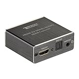 Tendak 4K x 2K HDMI to HDMI and Optical TOSLINK SPDIF + 3.5mm Stereo Audio Extractor Converter HDMI Audio Splitter Adapter(HDMI Input, HDMI + Digital/Analog Audio Output)