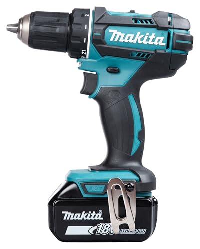 Makita DDF482RFJ Cordless Drill 18 V / 3.0 Ah, 2 Batteries and Charger in MAKPAC Black, Blue