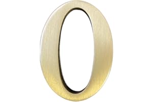 BWRMHME 1.77 Inch Height Self Adhesive Solid Brass English Letters 4.5CM Wall sticker Gold Mail Box Numbers House Address Numbers Shop Studio Name DIY Combination For Wall Home Decor Hardware (Letter O)