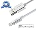 [Apple MFI Certified] Akiko Cable White 2M (6.3FT SIX FEET) w/ Aluminum Head Lightning 8-Pin to USB Charger and Data Sync Cable