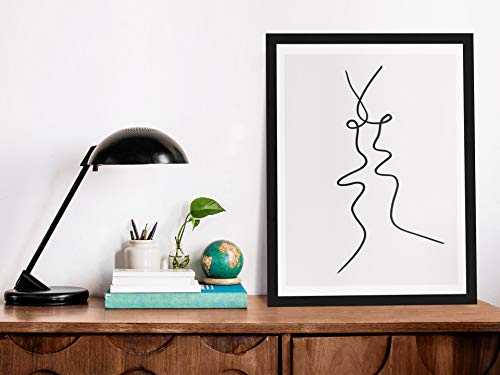 "The Kiss" Print of Original Abstract Drawing Wall Decor Wall Art Print Poster Modern Contemporary Boho Home Decor 11x14 Inches, Unframed - Thumbnail 3