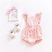 Viworld Infant Baby Girl Twins Bodysuit Sleeveless Ruffles Romper Sunsuit Outfit Princess Clothes (Pink, 90(12-18 Months))