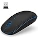 Vssoplor Wireless Mouse, 2.4G Slim Portable Computer Laptop Mouse with Nano Receiver Quiet Silent Optical Mice for Notebook, PC, Laptop, Computer-Black and Sapphire Blue